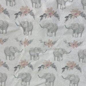Levtex Kids Elephant Floral Cotton crib Sheet in Gray and Pink